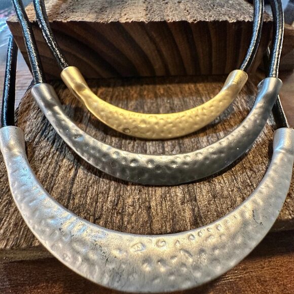 Handcrafted Vintage Black Leather Pendant Necklace Bohemian Style Necklace , Gi - Picture 4 of 9